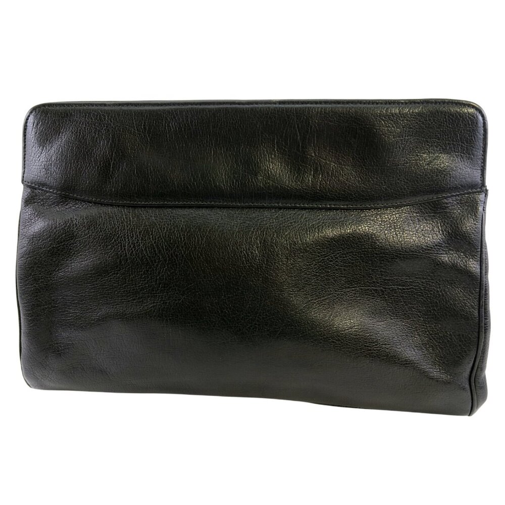 Black Leather Shoulder Bag Vintage 1980s Linda Allard Ellen Tracy Purse Clutch - Picture 4 of 7